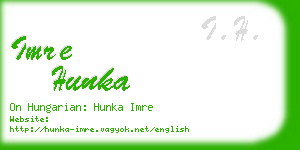 imre hunka business card